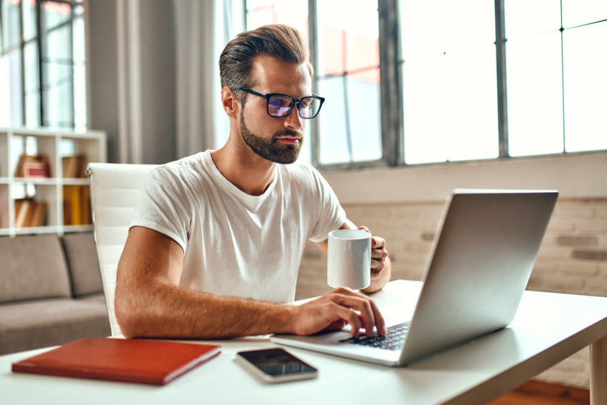 man on a laptop